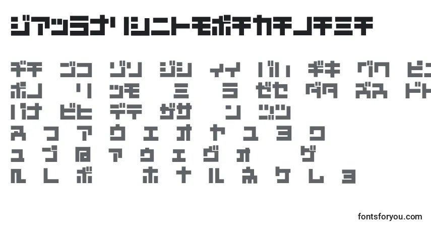 A fonte D3MouldismKatakana – alfabeto, números, caracteres especiais