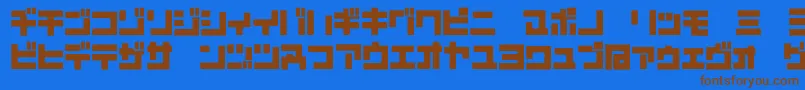 D3MouldismKatakana Font – Brown Fonts on Blue Background