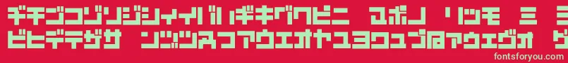 D3MouldismKatakana Font – Green Fonts on Red Background