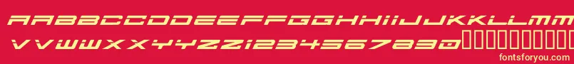 Ausprobe Font – Yellow Fonts on Red Background