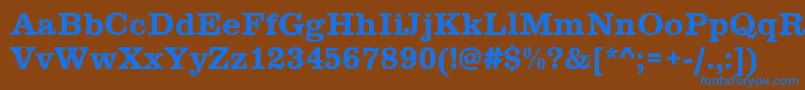 Clarendon Font – Blue Fonts on Brown Background