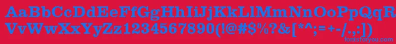 Clarendon Font – Blue Fonts on Red Background