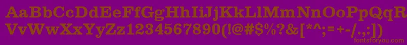 Clarendon Font – Brown Fonts on Purple Background