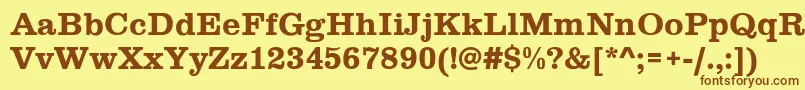 Clarendon Font – Brown Fonts on Yellow Background