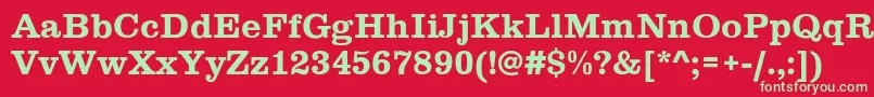 Clarendon Font – Green Fonts on Red Background