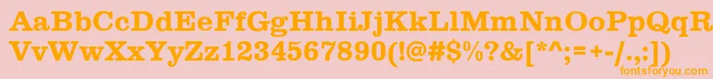 Clarendon Font – Orange Fonts on Pink Background