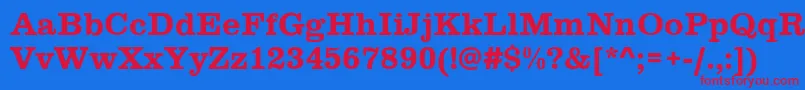 Шрифт Clarendon – красные шрифты на синем фоне