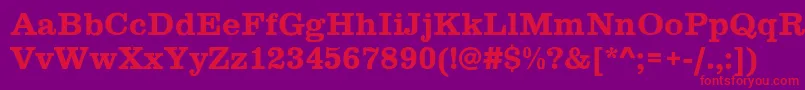 Clarendon Font – Red Fonts on Purple Background