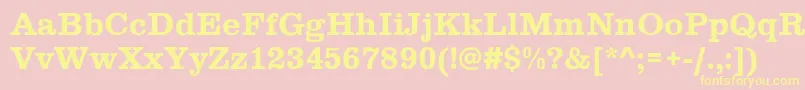 Clarendon Font – Yellow Fonts on Pink Background