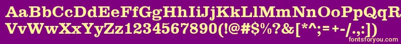 Clarendon Font – Yellow Fonts on Purple Background