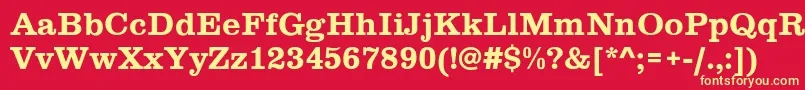 Clarendon Font – Yellow Fonts on Red Background