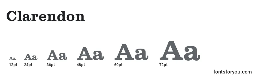 Clarendon Font Sizes