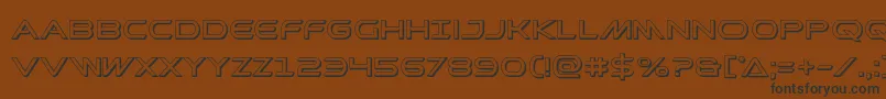 フォントPromethean3D – 黒い文字が茶色の背景にあります