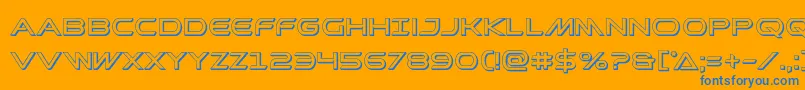 Promethean3D-Schriftart – Blaue Schriften auf orangefarbenem Hintergrund