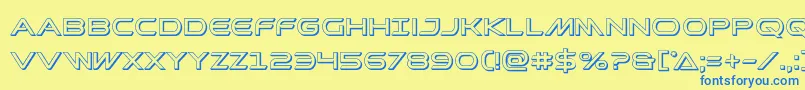 Promethean3D Font – Blue Fonts on Yellow Background