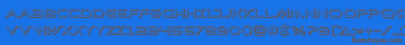 Promethean3D-Schriftart – Braune Schriften auf blauem Hintergrund