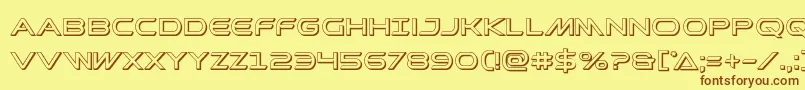 Promethean3D Font – Brown Fonts on Yellow Background