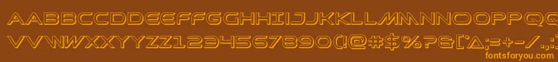 Promethean3D-Schriftart – Orangefarbene Schriften auf braunem Hintergrund