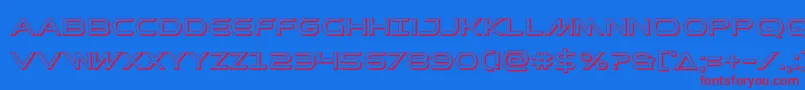 Promethean3D-Schriftart – Rote Schriften auf blauem Hintergrund