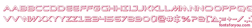 フォントPromethean3D – 白い背景に赤い文字