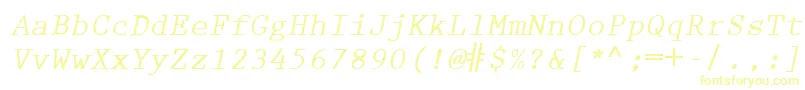 PrestigeEliteLtBoldSlanted Font – Yellow Fonts