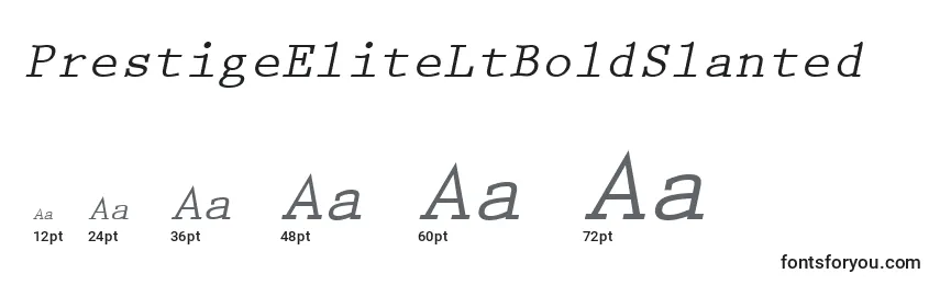 PrestigeEliteLtBoldSlanted Font Sizes