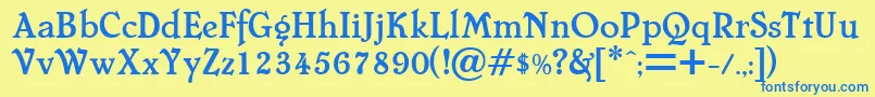 Cheboyga Font – Blue Fonts on Yellow Background