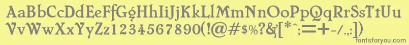 Cheboyga Font – Gray Fonts on Yellow Background