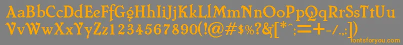フォントCheboyga – オレンジの文字は灰色の背景にあります。