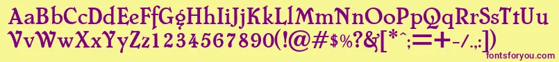 Cheboyga Font – Purple Fonts on Yellow Background