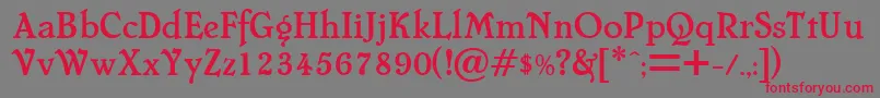 Cheboyga Font – Red Fonts on Gray Background