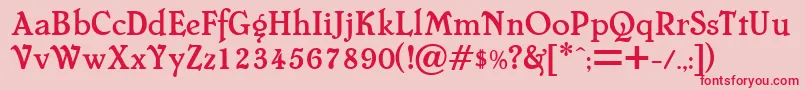 Cheboyga Font – Red Fonts on Pink Background
