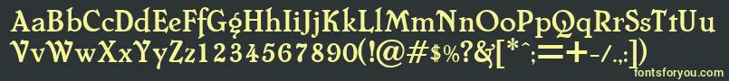 Cheboyga Font – Yellow Fonts on Black Background