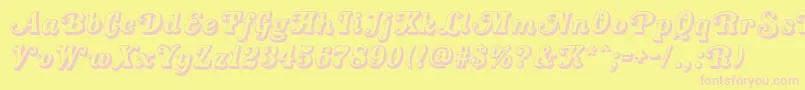 CountryWesternSwingOpen Font – Pink Fonts on Yellow Background