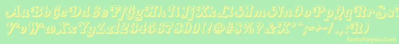 CountryWesternSwingOpen Font – Yellow Fonts on Green Background