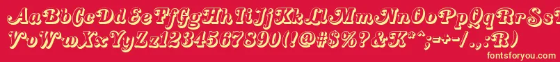 CountryWesternSwingOpen Font – Yellow Fonts on Red Background