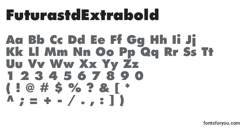 Шрифт FuturastdExtrabold – алфавит, цифры, специальные символы
