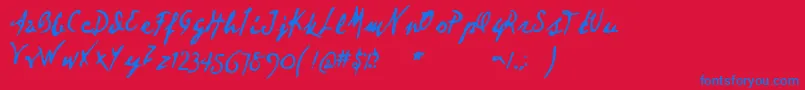 Deartheov2 Font – Blue Fonts on Red Background
