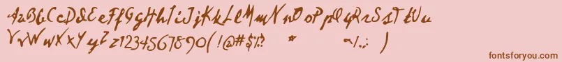 Deartheov2 Font – Brown Fonts on Pink Background