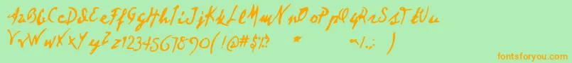 Deartheov2 Font – Orange Fonts on Green Background