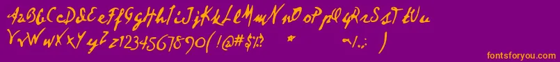 Deartheov2 Font – Orange Fonts on Purple Background
