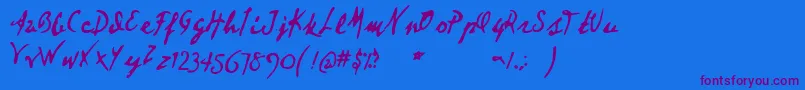 Deartheov2 Font – Purple Fonts on Blue Background