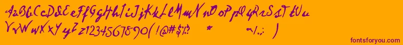 Deartheov2 Font – Purple Fonts on Orange Background