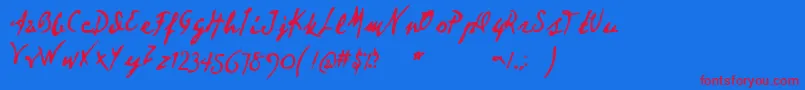 Deartheov2 Font – Red Fonts on Blue Background