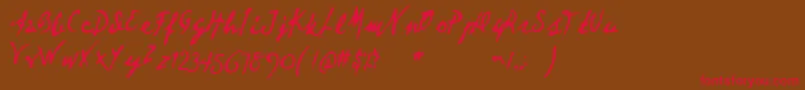 Deartheov2 Font – Red Fonts on Brown Background
