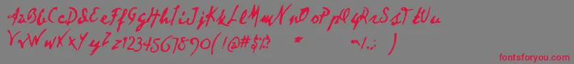 Deartheov2-Schriftart – Rote Schriften auf grauem Hintergrund