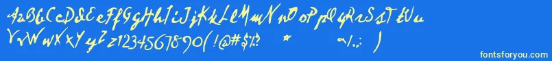 Deartheov2 Font – Yellow Fonts on Blue Background