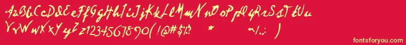 Deartheov2 Font – Yellow Fonts on Red Background