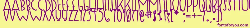 SugarShockMaxd Font – Purple Fonts on Yellow Background