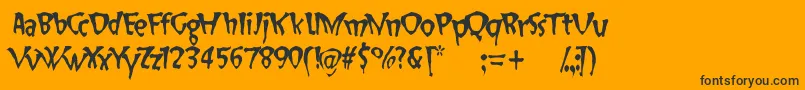 SlapHappy-fontti – mustat fontit oranssilla taustalla